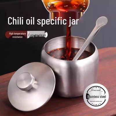 Odporna na wysoką temperaturę stal nierdzewna Pojemnik na olej chili do przyprawiania w kuchni