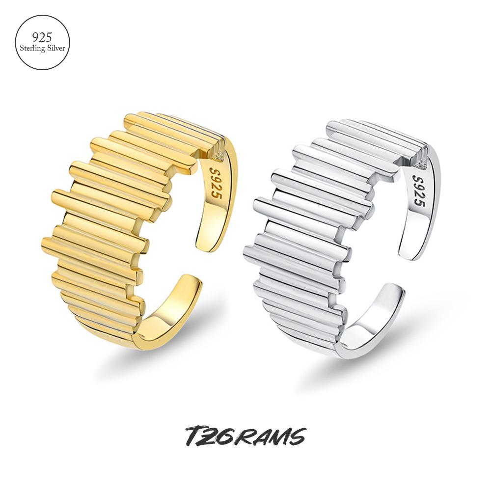 

100% стерлингового серебра S925, простые геометрические кольца, модное женское регулируемое позолоченное кольцо на палец, ювелирные изделия, лучший подарок