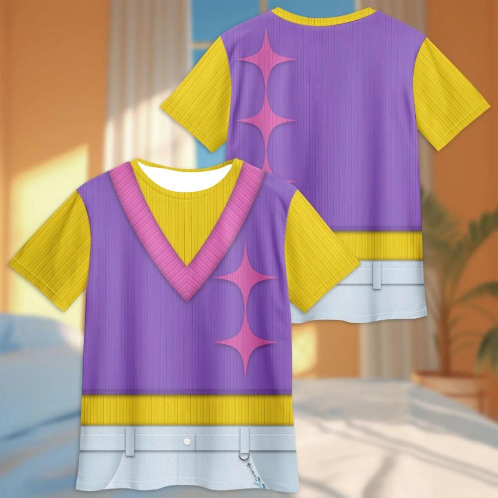 

Halloween K-POP Saja Zoe Rumi Mila Cosplay Costume Kids Cartoon Print Short-Sleeve T-Shirt for Autumn Parties & Daily Wear 100