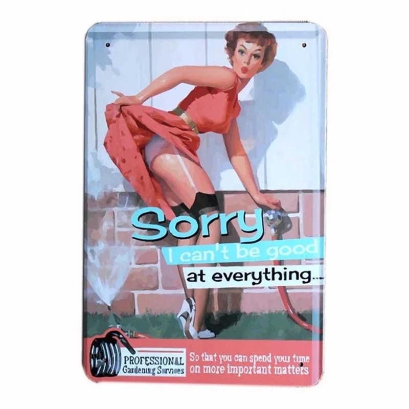 Sexy Girls Europe Beauties Poster Metal Iron Sign Art Paintings Bar Pub Garage Home Decoration Retro Tin Sign Craft Plate Plaque