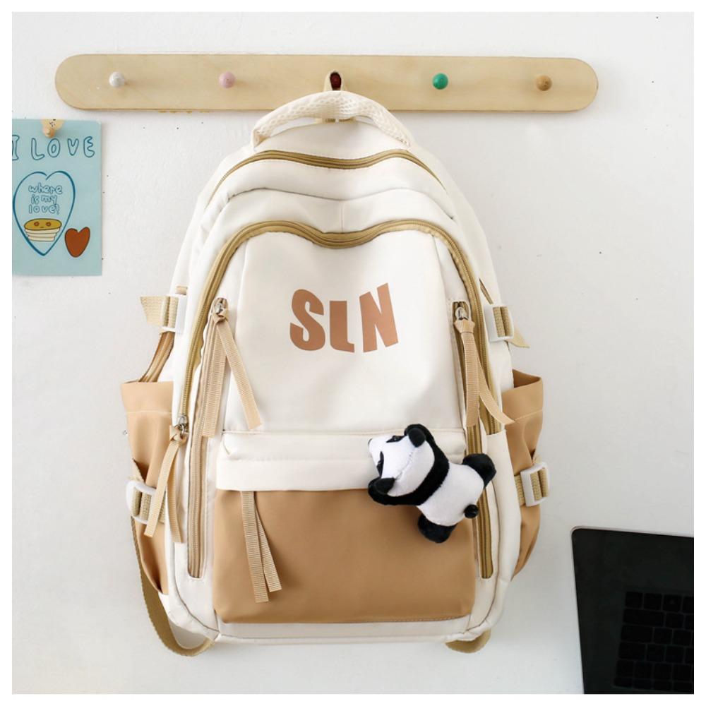 American retro college student ins backpack female, large capacity high school student junior high school student schoolbag computer backpack male