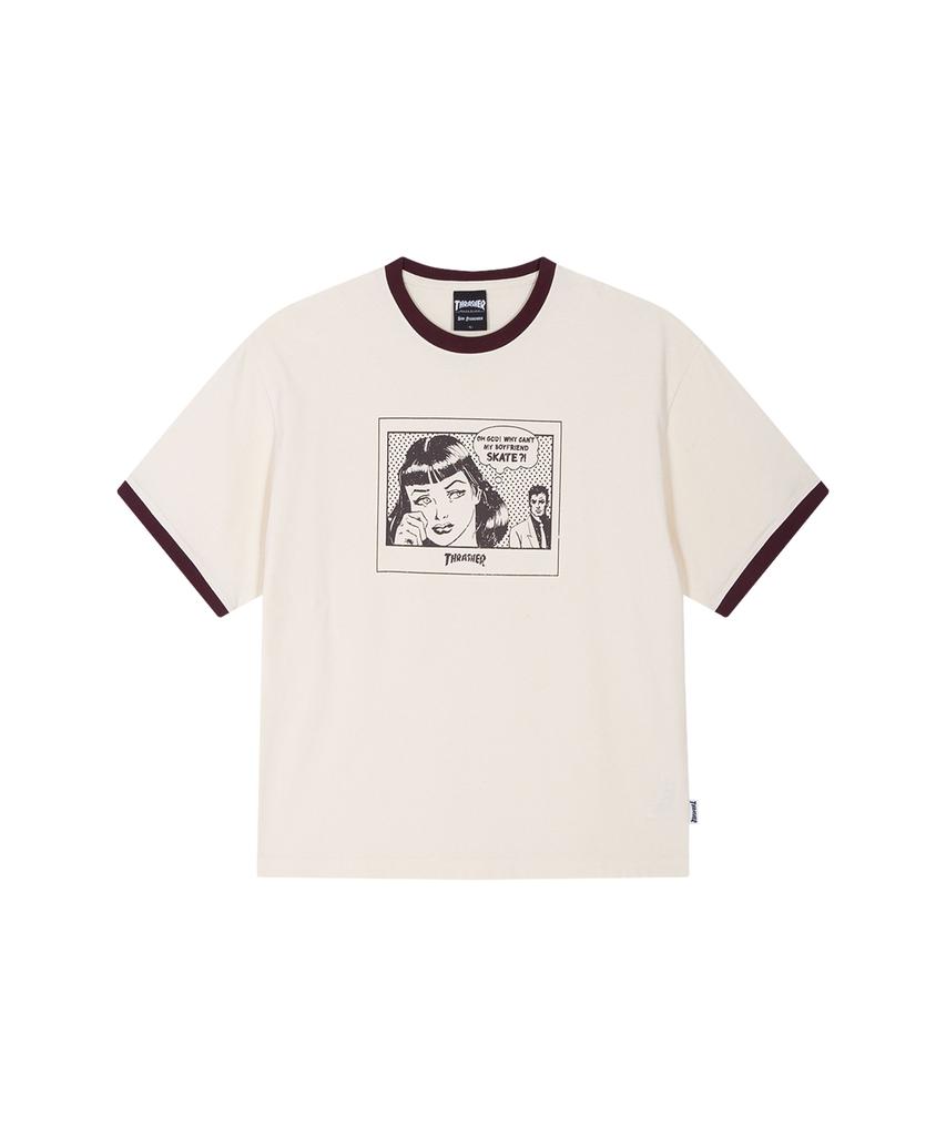 Treasure Boyfriend Ringer T-Shirt Cream
