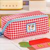 Large Capacity Grid Stationery Bag Desktop Storage Dopamine Pencil Pouch Prism Pencil Case  Office