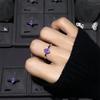 Minimalist Purple Water Drop Rhinestone Ring - Exquisite, High-End Index Finger Accessory