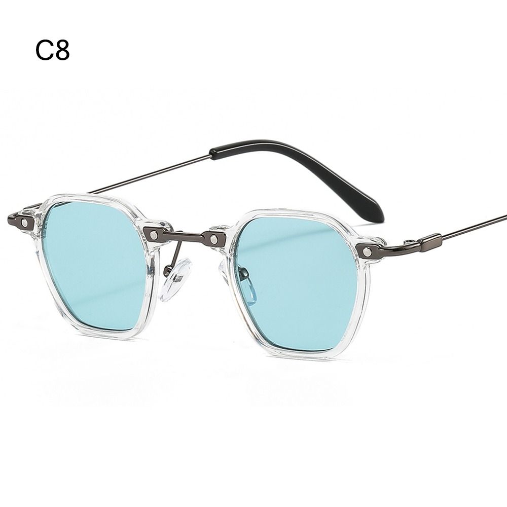 Cool Square Sunglasses Vintage UV400 Tint Ocean Lens Small Polygon Frame Sun Glasses Retro 90s Women Men Hip Hop Shades Eyewear