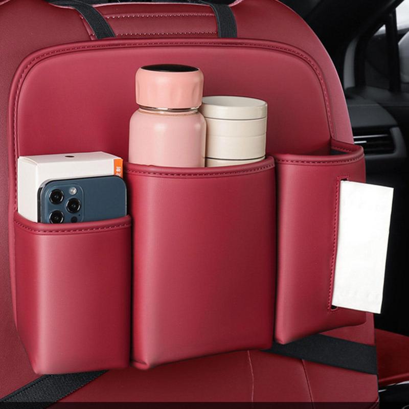 Automotive Seat Back Organizers Backseat PU Leather Car Purse Holder Dog Pet Barrier Multifunctional Pocket Container Handbag