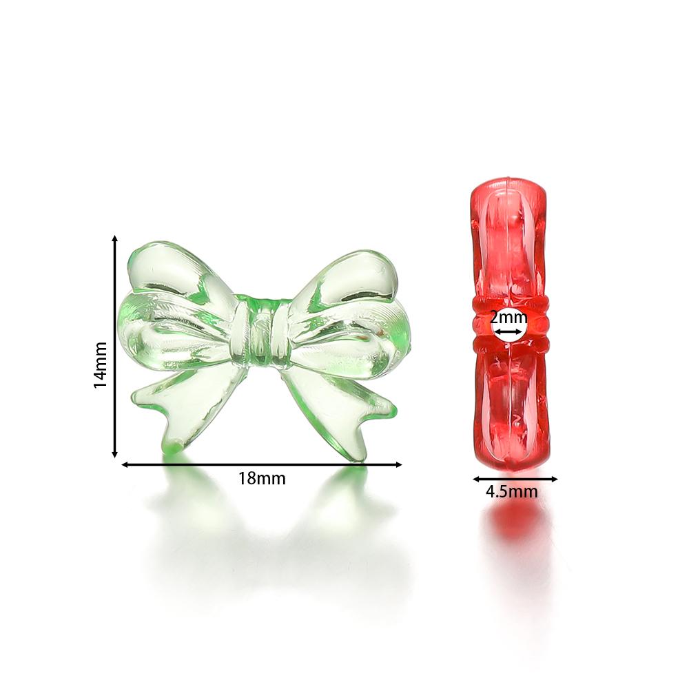 30Pcs/Lot 14x18mm Bowknot Transparent Bow Spacer Beads Earrings Making Charm Pendants for Necklace Jewelry Making Accessories