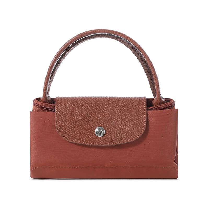 Longchamp Le Pliage Green Lightweight Convenient Foldable Recycled Canvas Tote Bag Women Tote Bags Chestnut 1621919404