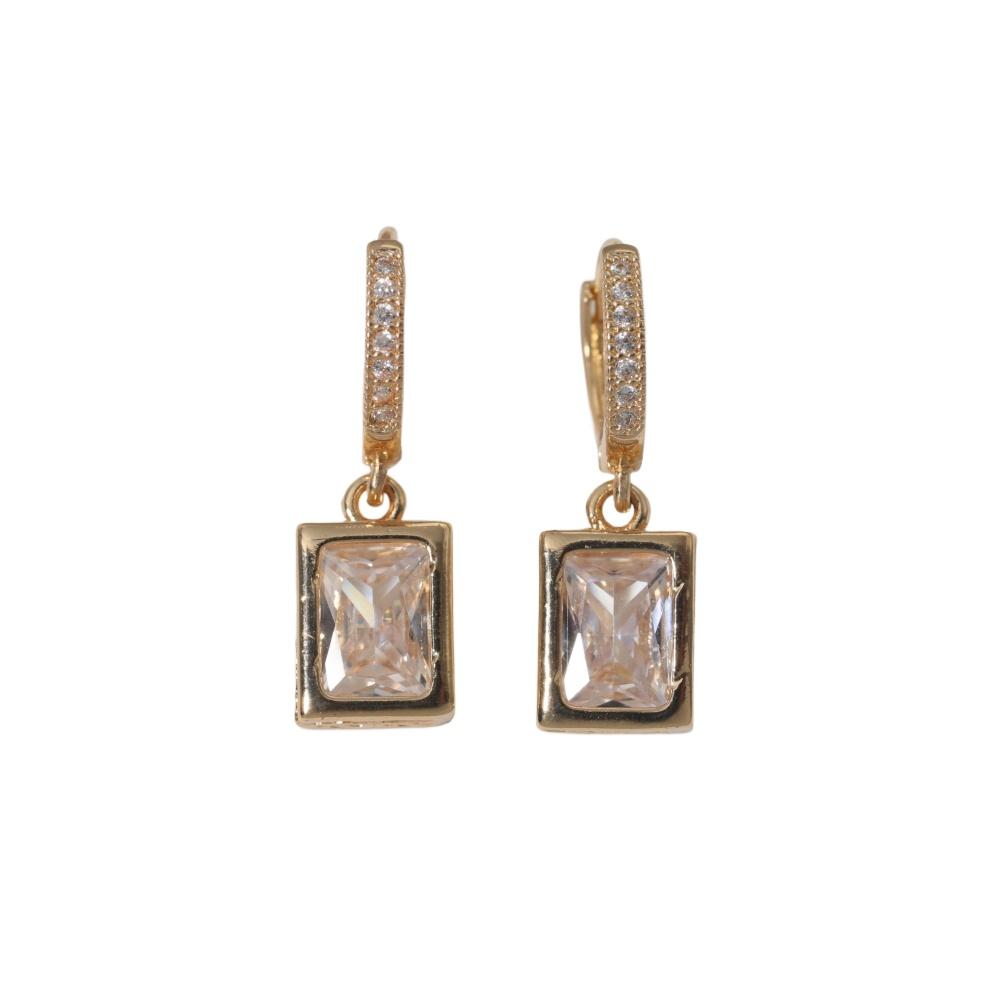 Trendy Square Dangle Earrings for Women Fashion Zirconia Earrings Jewelry Party Accessories