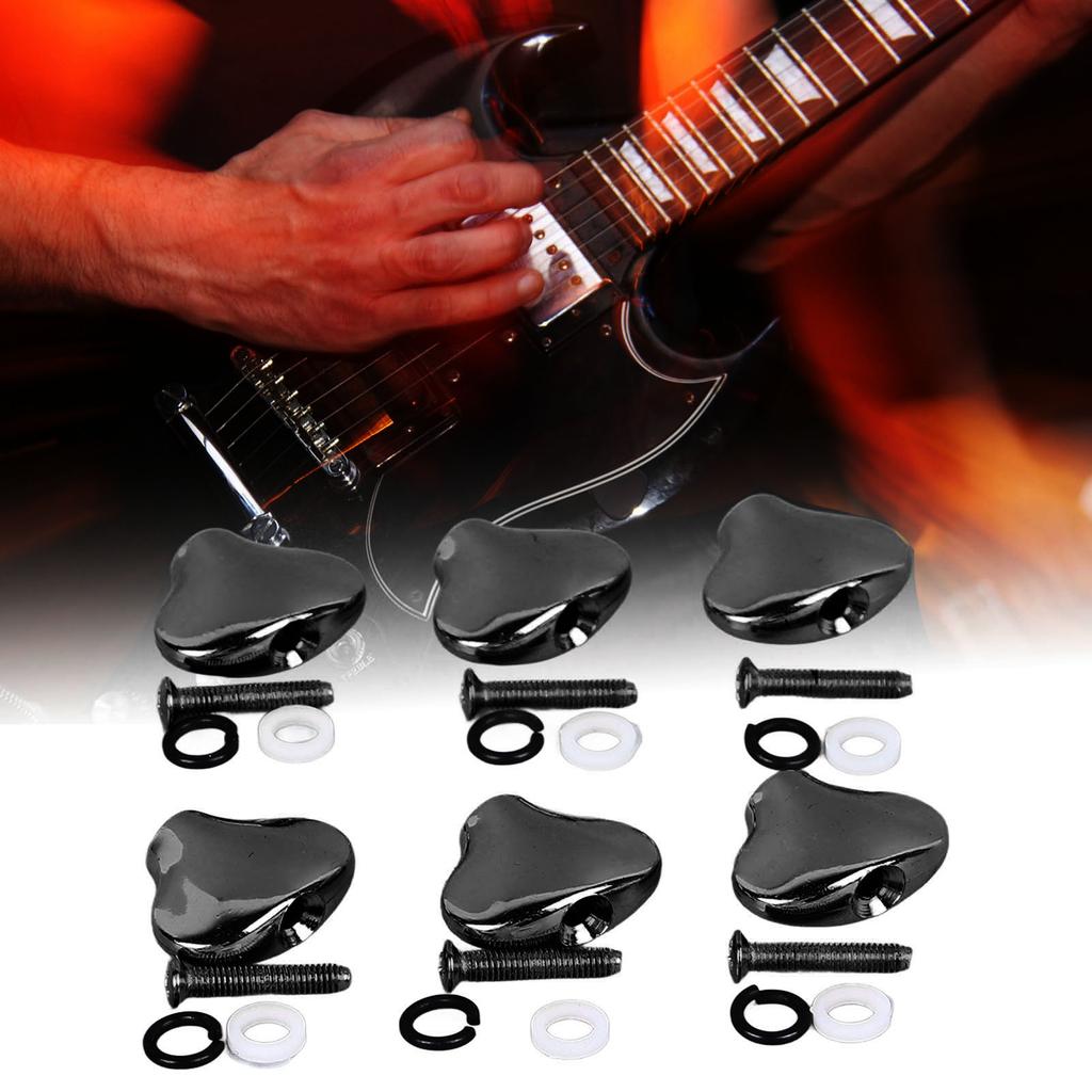 6 Stück Gitarrenmechanik-Knopf Exquisite Fischschwanzform Bequemer Griff Metall Stimmwirbelkopf