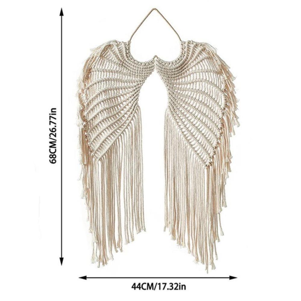 Macrame Wing Tapestry with Tassels Background Wall Decoration Wall Hanging Ornaments  Bedroom