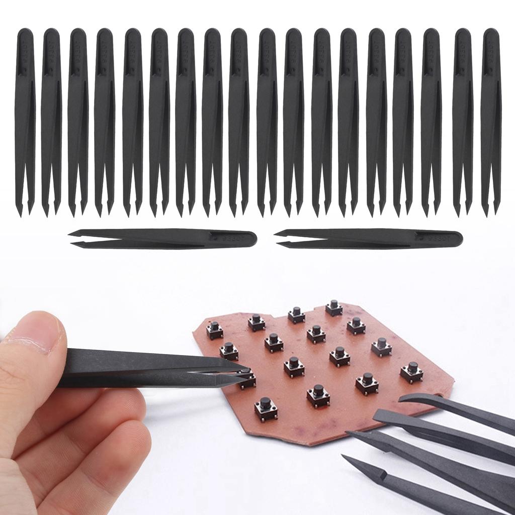 20Pcs Tweezers AntiStatic Carbon Fiber for Phone Watch Electronic Repairing Tools 93307