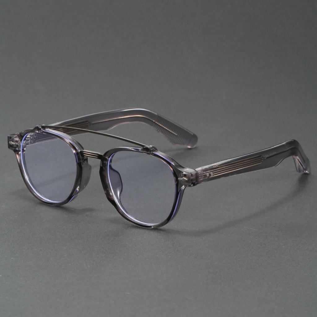 Designer'S Niche Glasses Frame Men'S Retro Double Beam Thick Wide Face Fashionable And Artistic Full Frame Flat Light Glasses