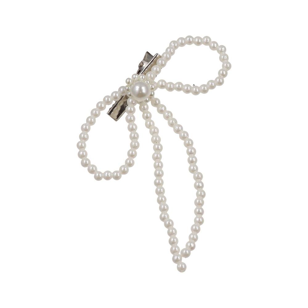 

Hairpin Pearl Bow Hair Clip Y2K Pearl Tassel Duckbill Clip Hair Styling Accessory белый