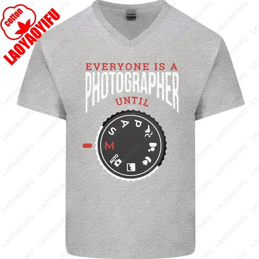 Shutter Realism Photography Satire VNeck Tee Mens Technical Cotton Sarcasm Shirt Summer Unisex Adult Classic Printed Tops