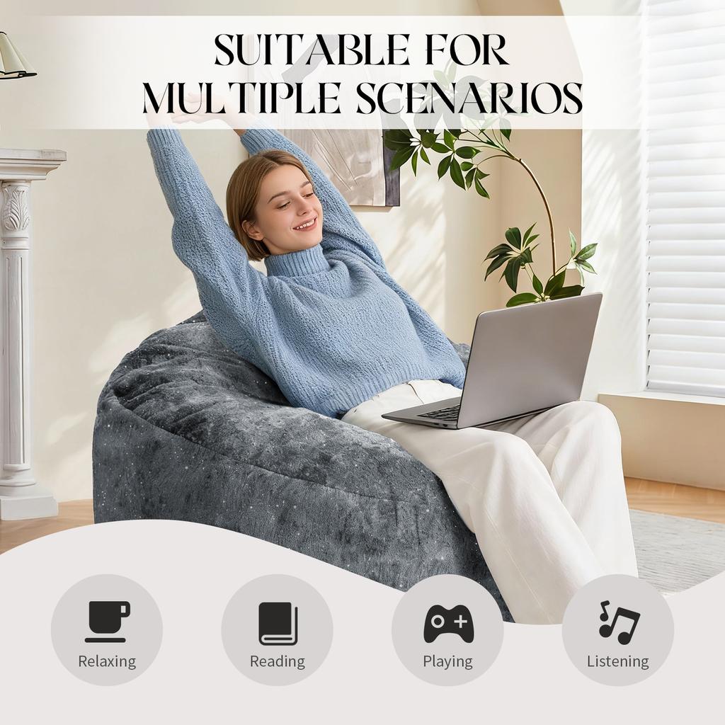 Sillón Puf Curvo de Respaldo Alto con Soporte de Contorno para Todo el Cuerpo para una Relajación Inmersiva en Espacios de Vida Modernos
