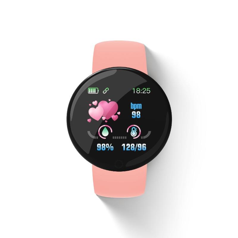 D18S Macaron Bransoletka z Pomiarem Tętna, Licznik Kroków Ćwiczeń, Monitorowanie Zdrowia, Smartwatch z Ośmiokolorowym Tłem