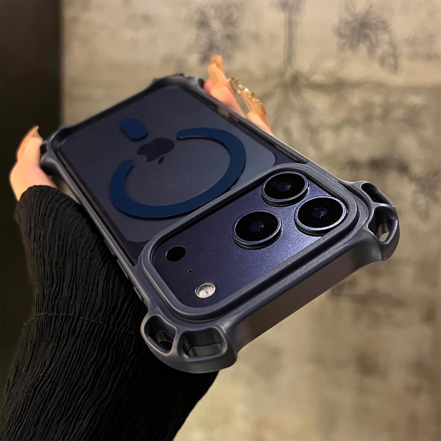

Fashion Drone Corners For Magsafe Case for iPhone 17 16 15 14 13 12 Pro Max Magnetic Transparent Acrylic Airbag Shockproof Cover iPhone 15 Pro Max