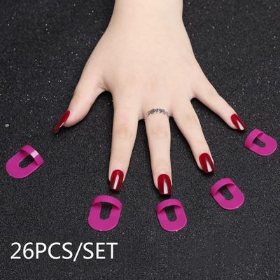 26PCS/set Nail Polish Applicator Aid Nail Art Tools Gel Nail Polish Anti-Spill Stickers Nail Edge Clips