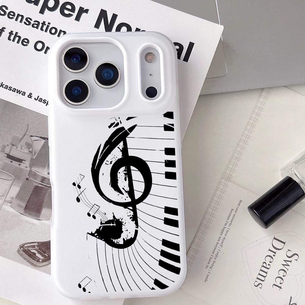 INS Trendy Musical Notes Phone Case For iPhone 17 16 15 14 13 12 11 Pro Max Plus Mini Case Clear Jelly Shockproof Soft Cover