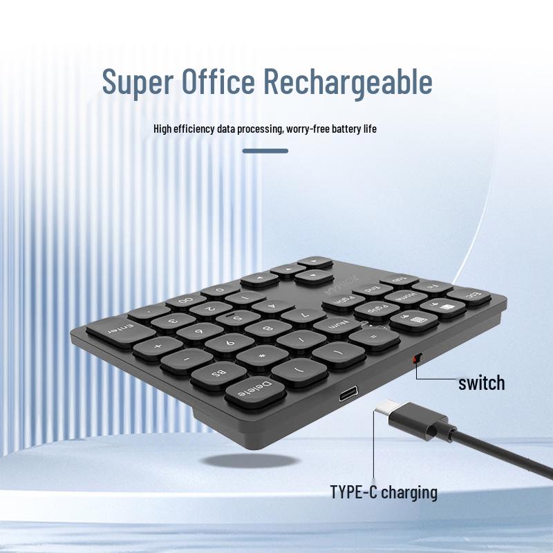 JOMAA Dual Bluetooth Rechargeable Wireless Number Pad for Office and Finance