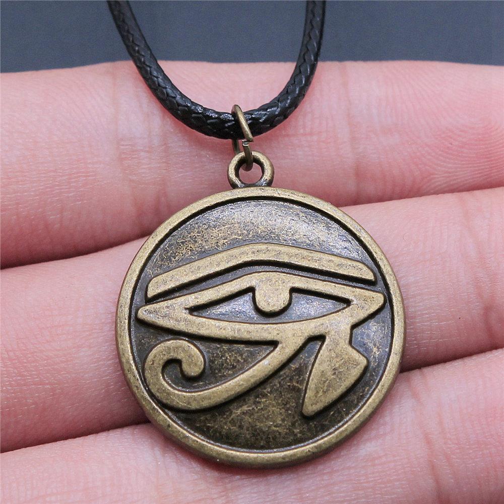45cm Necklace Leather Chain Big Eye Of Horus Minimalist Jewelry Components QN029