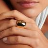 18K Glossy Wide Ring Design Simple 6/7/8 Square Geometric Ring Exaggerated Decorative Ring