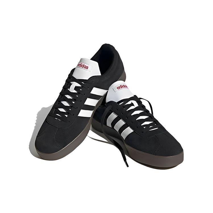 Adidas VL Court 2.0 Lifestyle Synthetic Leather Cushioning Low-Top Skate Shoes Unisex Sneakers Black White HQ1801