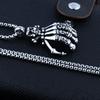 Skull Hand Pendant Necklace For Men Women Vintage Copper Color Skeleton Stainless Steel Chain Hip Hop Jewelry Halloween Gifts