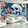 Skull and Butterfly Wall Tapestry Aesthetic Wall Hanging Printed Fabric Blanket Decorative Tapestries for Bedroom Living Room Home Decor