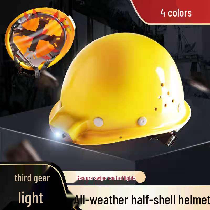 Safety Helmet with Headlamp: Construction, Engineering, Mining & Outdoor Use