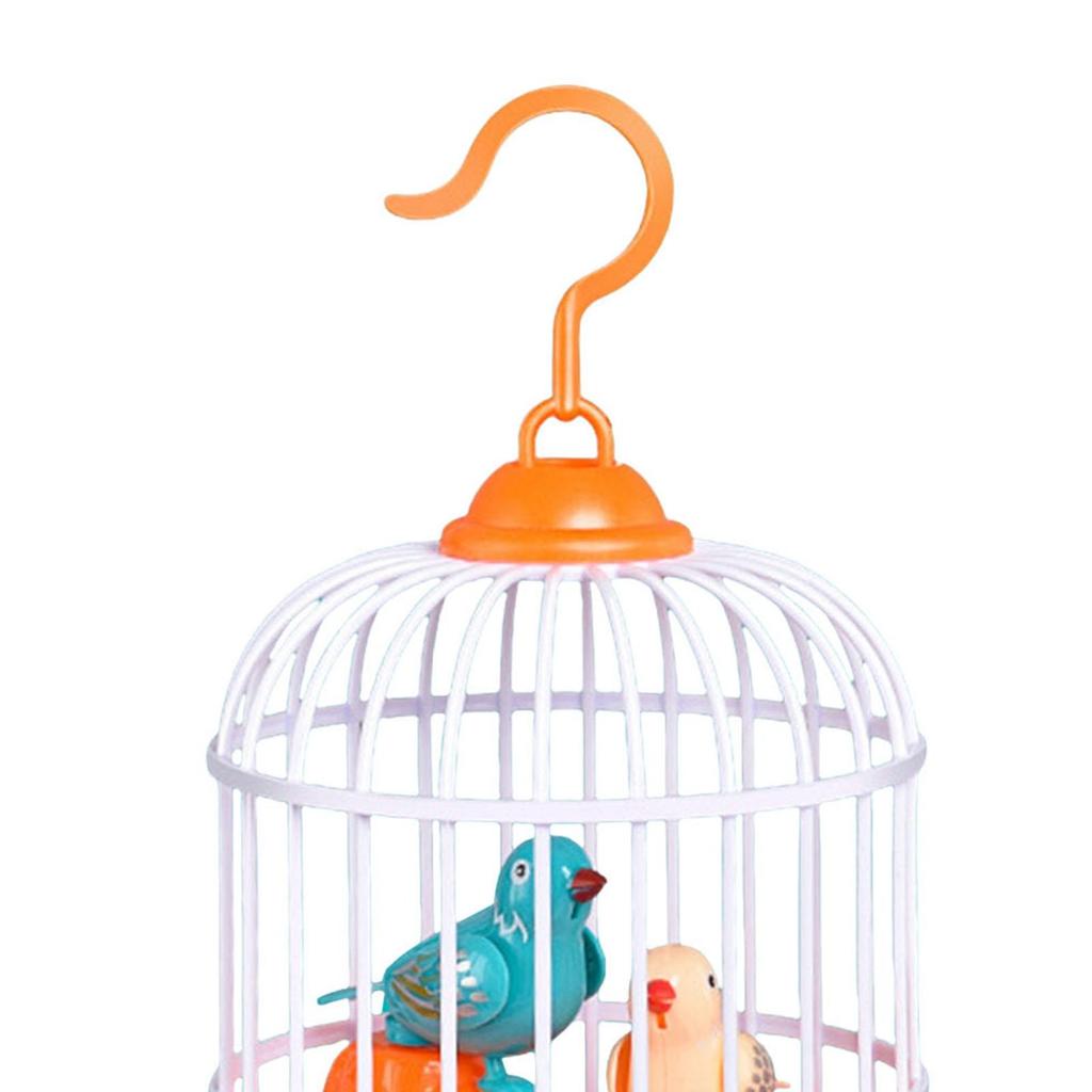 Toy Mini Simulation Animal Chirping Bird Musical Parrot Cage with Realistic Movement And Soft