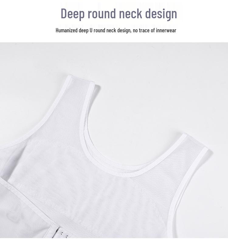 Men's Back-Support Waist Cincher: Mid-Row Buckle Body Shaper Vest