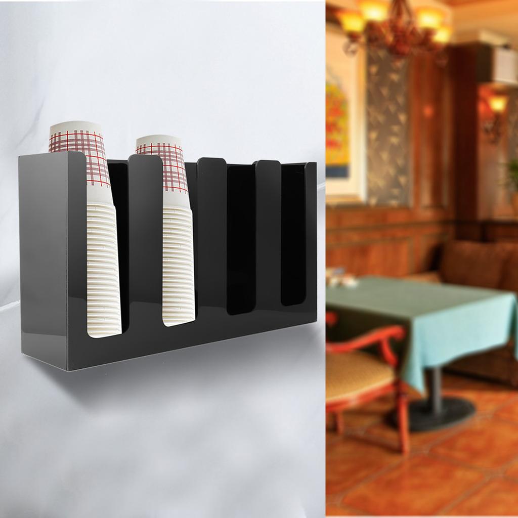 Disposable Paper Cup Holder Coffee and Milk Tea Shop Slanted Bottles Storage Shelf(2 Grids)