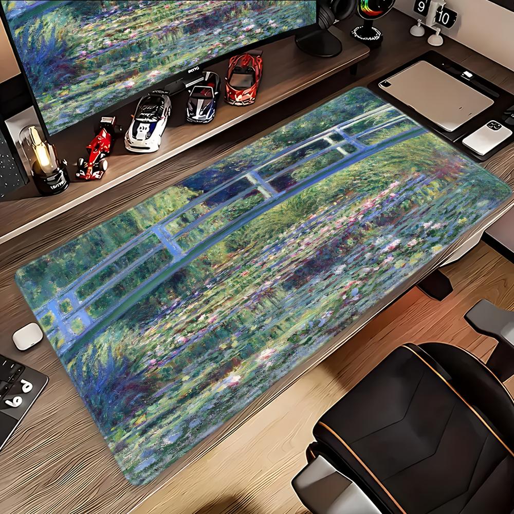 Mouse Pad Desk Mouse Pad Cute HD Desk Pad Extended Gaming Keyboard Mats Large 100x50cm XXL Claude Monet Gamer Mousepad