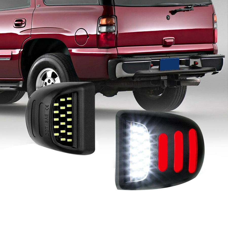 2X LED License Plate Light Red Tube For Chevy Silverado GMC Sierra 1500 2500