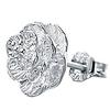 1 Pair Women Fashion Romantic Piercing Flower Shape Silver Plated Stud Earrings Jewelry for Party