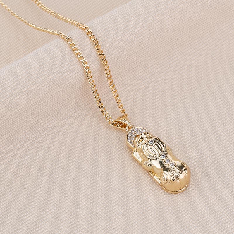 Wei Xue Time to Get Rich Cross Vajra Pendant: Luxurious Diamond Pixiu Layered Necklace