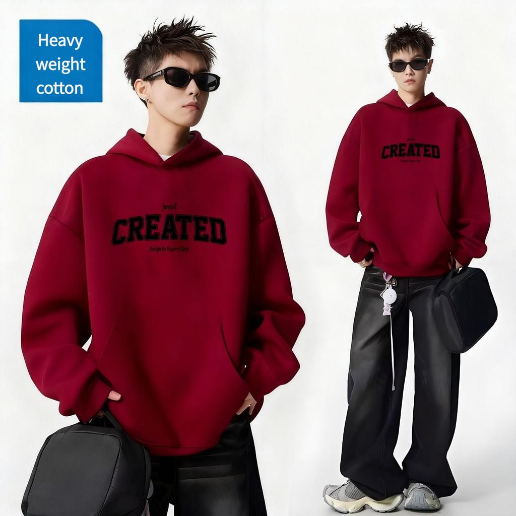 New Autumn Men's Loose-fit Printed Hooded Sweatshirt, Fashionable and Versatile Cotton Jacket