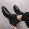 Fashion Senior British Style Leather Chelsea Ankle Boots High Top Office Business Casual Boot for Men Soft Comfort Quality Pointed Boots
