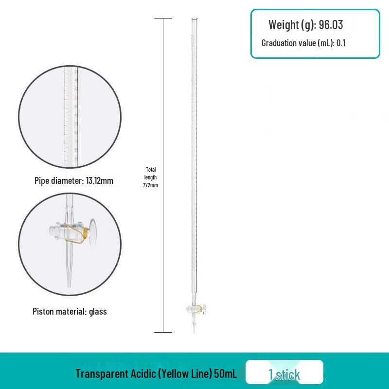 PTFE Acid-Test Burette with Butterfly Clamp