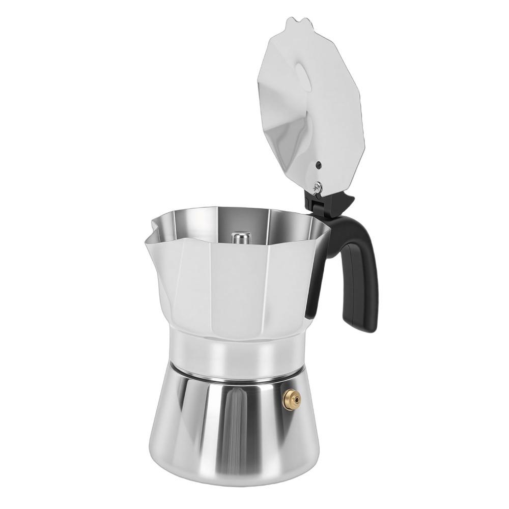 Stainless Steel Stovetop Coffee Maker 3/6 Cups Capacity Stovetop Espresso Maker For Camping
