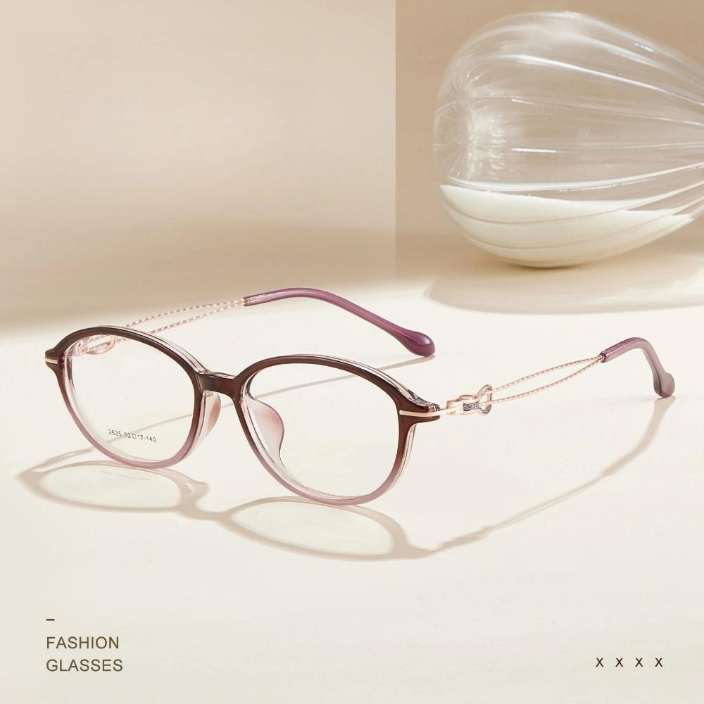 TFTB Noble Temperament Women's Glasses Ultra-light Retro Oval High-quality TR90 Alloy Optical Prescription Eyeglasses Frame 139m