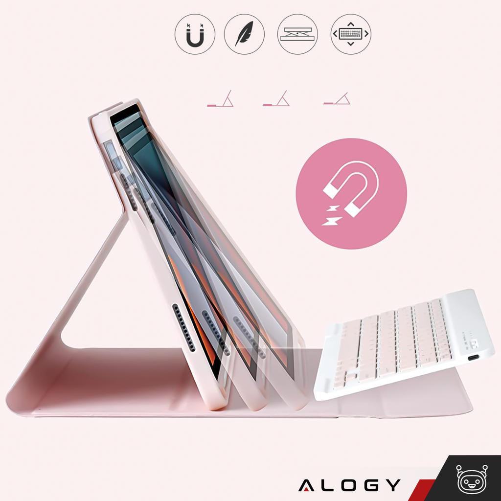 Etui Ochronne Z Klawiatura Bezprzewodowa Alogy Keyboard Case Z Miejscem Na Rysik Do Apple Ipad 11 2025 / Ipad 10.9 2022 Różowe