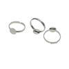 100pcs Adjustable Brass 8mm Blank Round Bezel Base Ring DIY Finding Silver