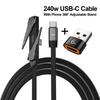 PD USB C To USB C Fast Charging Cable with Foldable Desktop Holder For iPhone 17/16, Samsung, Android Devices