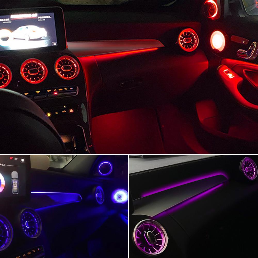 3/64 Colors the Co-pilot's Ambient Light Guides Light and Down Interior Decorative Light  For Mercedes-Benz C/GLC Class W205 X25