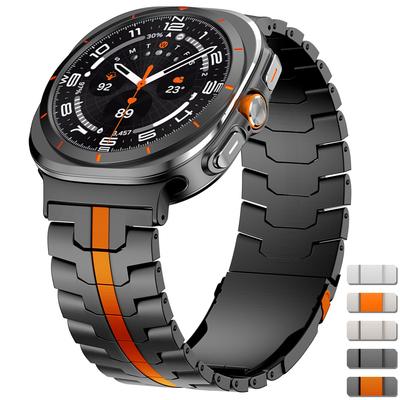 MEN Stainless Steel Strap for Samsung Galaxy Ultra Black Orange Wristband for SAMSUNG GALAXY ULTRA Luxury Metal Link Bracelet