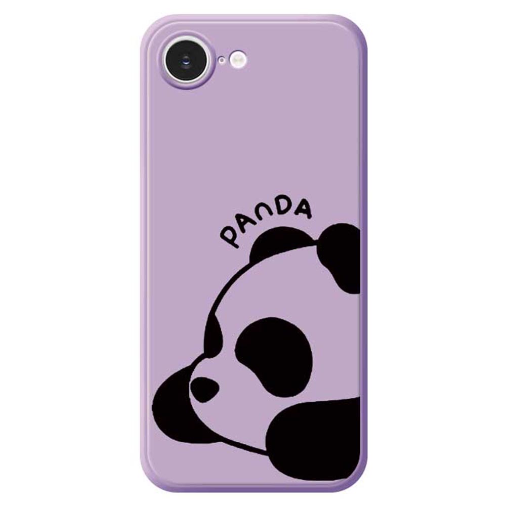 For iPhone 16e Case Cute Panda Pattern Printing Straight Edge TPU Phone Back Cover