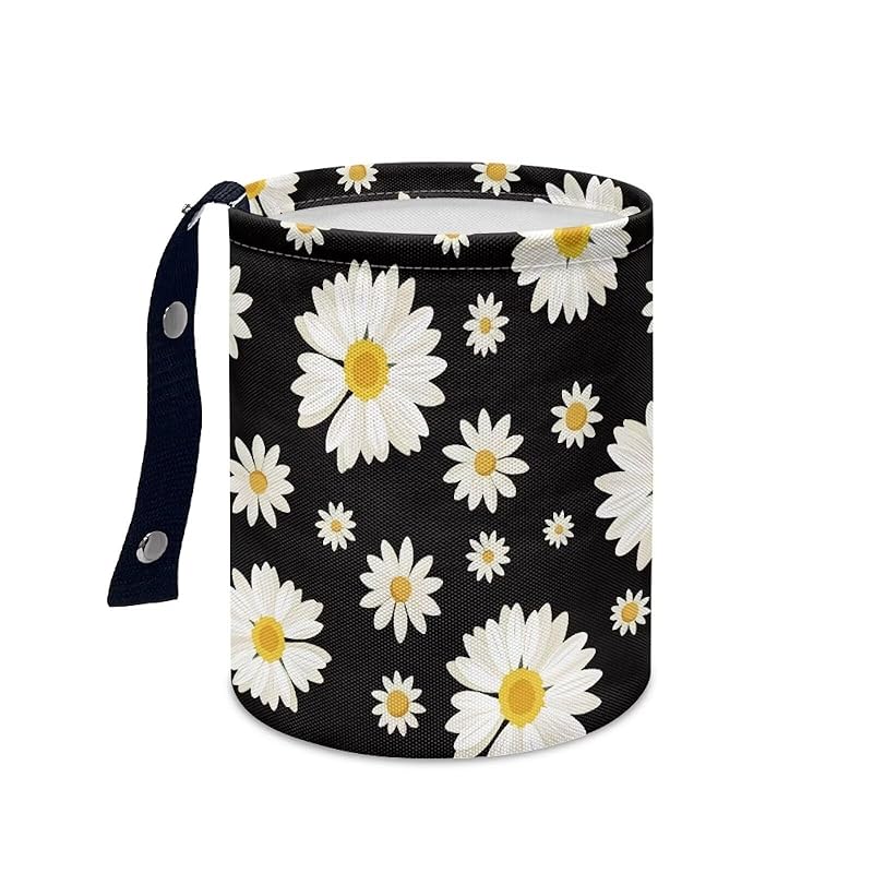 Daisy Cute Collapsible Portable Trash Can for Car Front Seat, Back Seat, Floor, Headrest Rubbish Bin